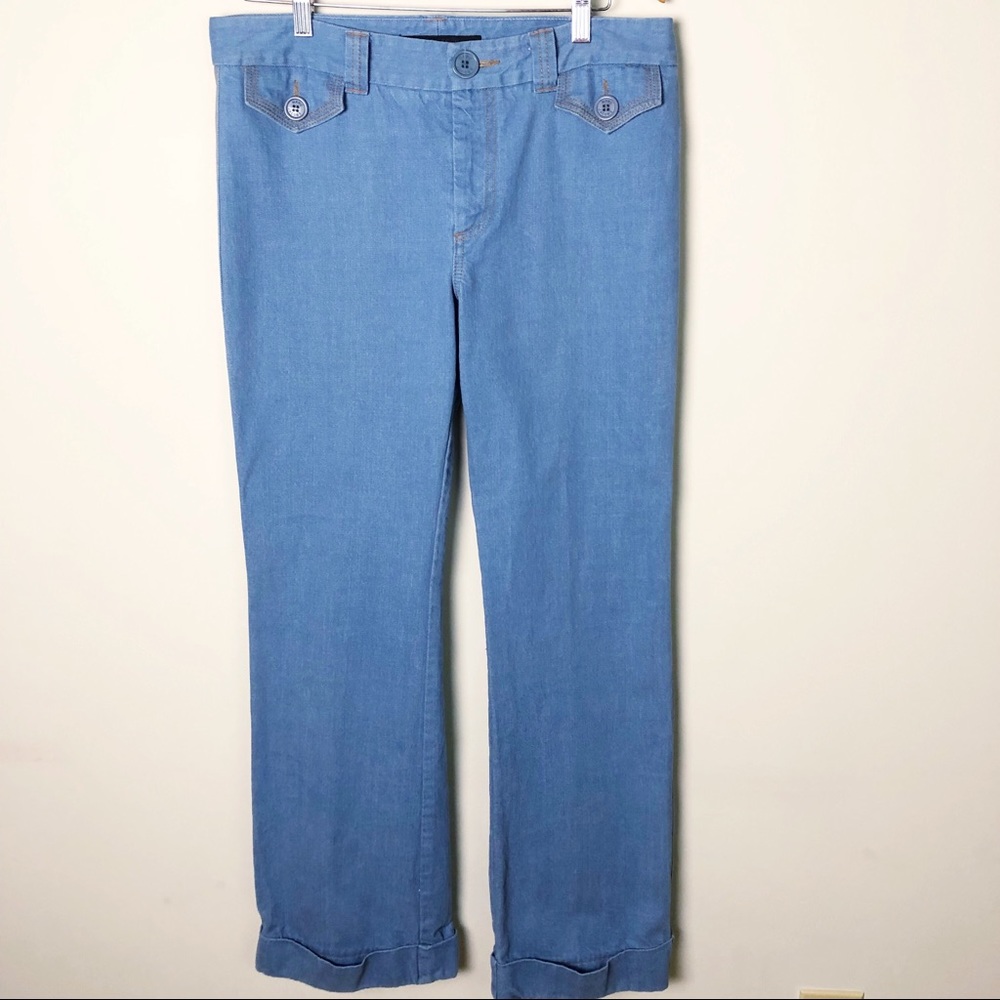Marc Jacobs High Waisted Wide Leg Cuffed Jeans
